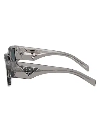 Prada Men's 54MM Rectangular Sunglasses - Transparent Grey | Thumbnail 3
