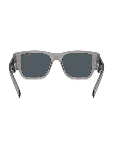 Prada Men's 54MM Rectangular Sunglasses - Transparent Grey | Thumbnail 4