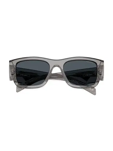 Prada Men's 54MM Rectangular Sunglasses - Transparent Grey | Thumbnail 5