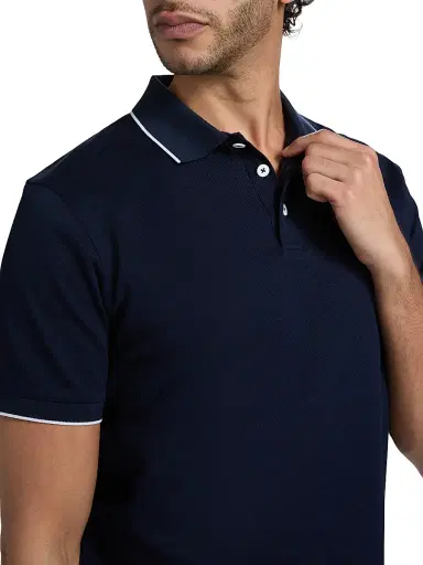 Giorgio Armani Men's Cotton Jersey Polo Shirt - Blue - Size 42 | Thumbnail 6 Giorgio Armani Men's Cotton Jersey Polo Shirt - Blue - Size 42 | Thumbnail 6