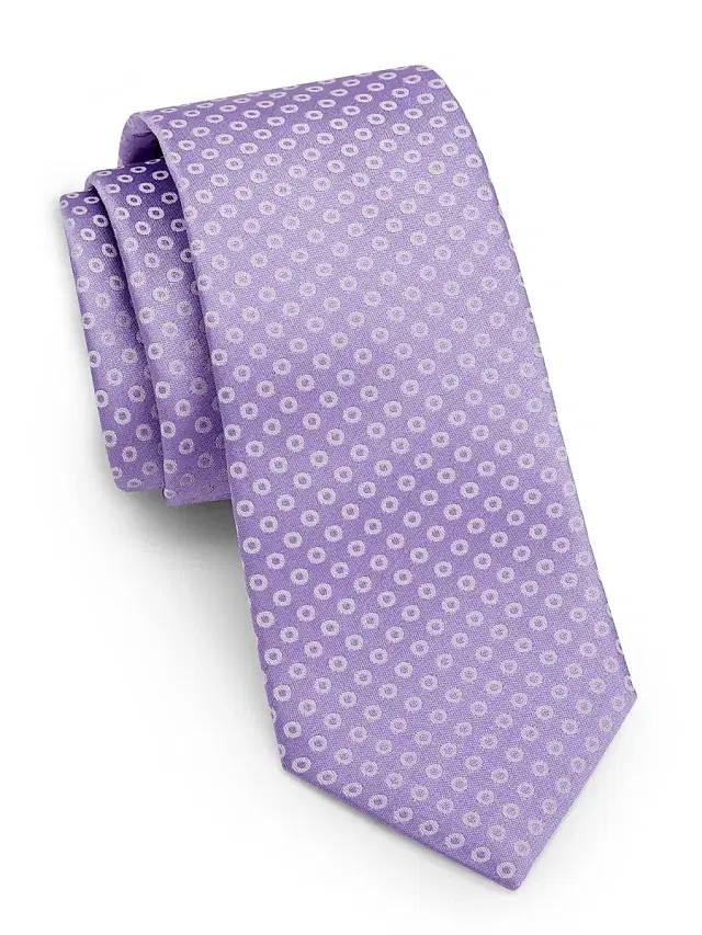 Men's Geometric Silk Tie - Violet