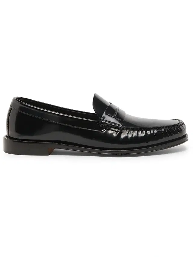 TOM FORD Men's Burnished Leather Penny Loafers - Black