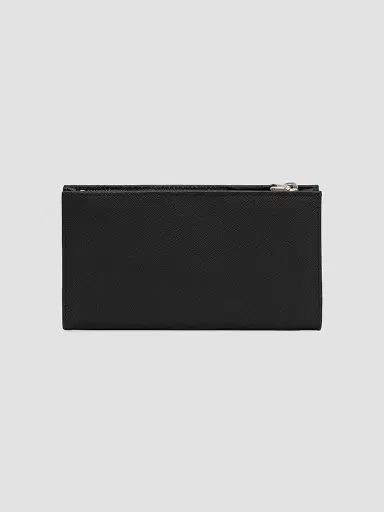 Prada Women's Large Saffiano Leather Wallet - Black Silver | Thumbnail 3 Prada Women's Large Saffiano Leather Wallet - Black Silver | Thumbnail 3