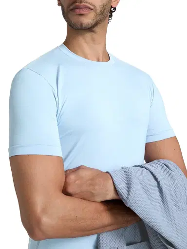 Giorgio Armani Men's Stretch Jersey Crewneck T-Shirt - Aquamarine | Thumbnail 6 Giorgio Armani Men's Stretch Jersey Crewneck T-Shirt - Aquamarine | Thumbnail 6
