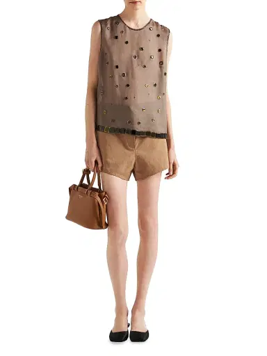 Prada Women's Buckle Small Leather Top Handle Bag with Double Belt - Brown | Thumbnail 2