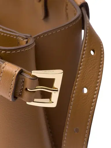 Prada Women's Buckle Small Leather Top Handle Bag with Double Belt - Brown | Thumbnail 6
