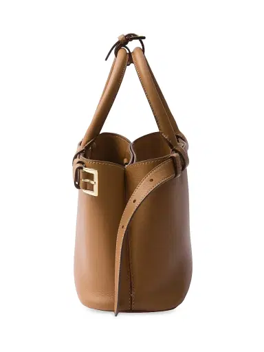 Prada Women's Buckle Small Leather Top Handle Bag with Double Belt - Brown | Thumbnail 7
