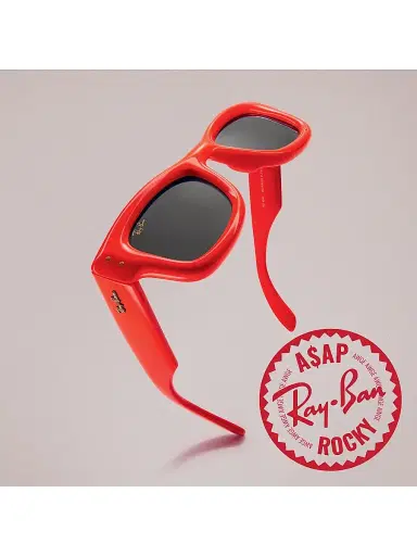 Ray-Ban Men's A$AP Rocky 0Rb4940 47MM Wayfarer Puffer Square Sunglasses - Red Black | Thumbnail 9