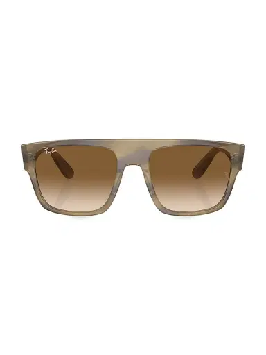 Ray-Ban Men's RB0360 57MM Drifter Square Sunglasses - Striped Grey Brown Gradient | Thumbnail 2