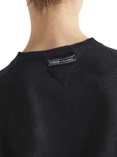 Prada Women's Cashmere Crew-Neck Sweater - Blue | Thumbnail 4 Prada Women's Cashmere Crew-Neck Sweater - Blue | Thumbnail 4