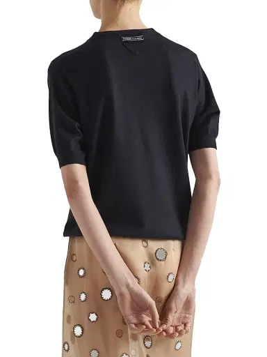 Prada Women's Cashmere Crew-Neck Sweater - Blue | Thumbnail 5 Prada Women's Cashmere Crew-Neck Sweater - Blue | Thumbnail 5