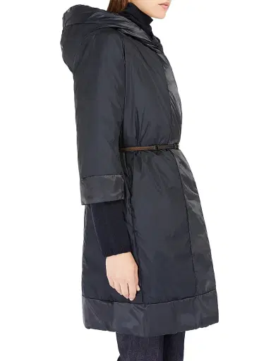 Max Mara Women's Reversible Down Jacket in Water Repellent Satin - Midnightblue - Size 16 | Thumbnail 4