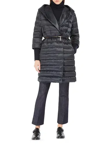 Max Mara Women's Reversible Down Jacket in Water Repellent Satin - Midnightblue - Size 16 | Thumbnail 6