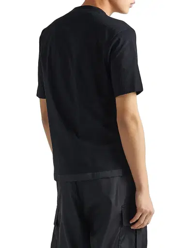 Prada Men's Re-Nylon and Jersey T-Shirt - Black | Thumbnail 5 Prada Men's Re-Nylon and Jersey T-Shirt - Black | Thumbnail 5