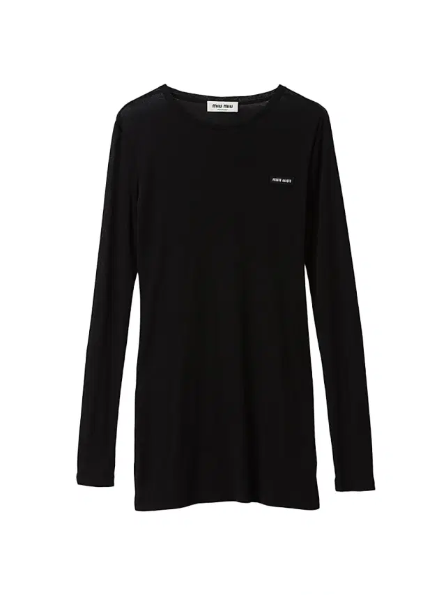 Miu Miu Women's Ribbed Knit Jersey Dress - Black