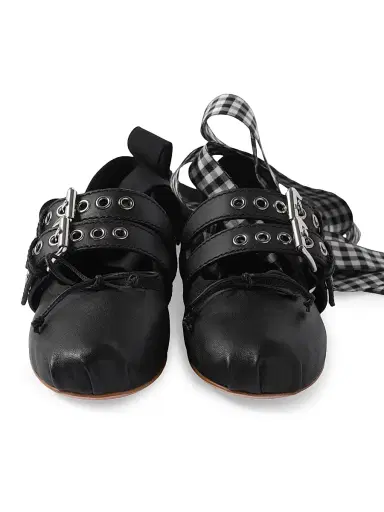 Miu Miu Women's Nappa and Calf Leather Ballerinas - Black - Size 9 | Thumbnail 2 Miu Miu Women's Nappa and Calf Leather Ballerinas - Black - Size 9 | Thumbnail 2