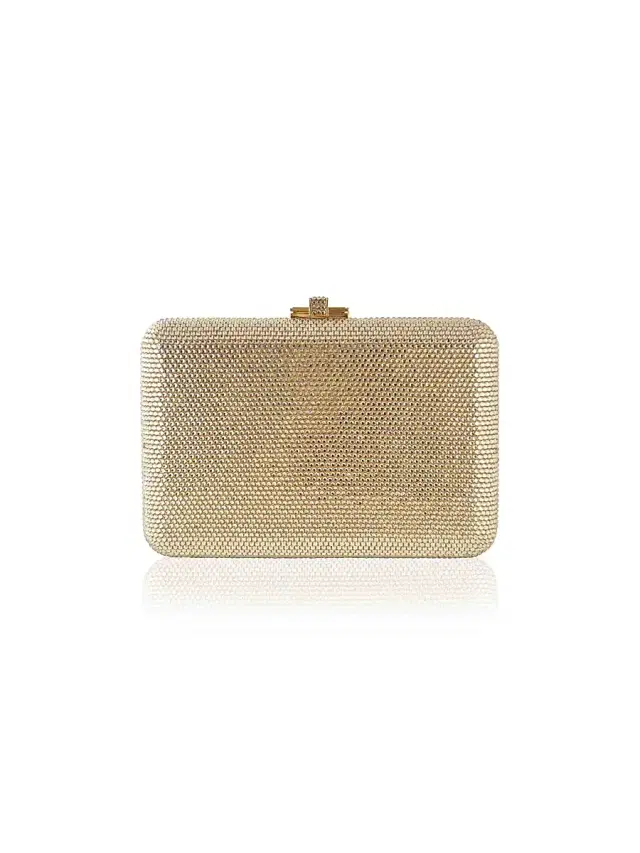Judith Leiber Couture Women's Slim Slide Crystal Clutch - Silver Prosecco