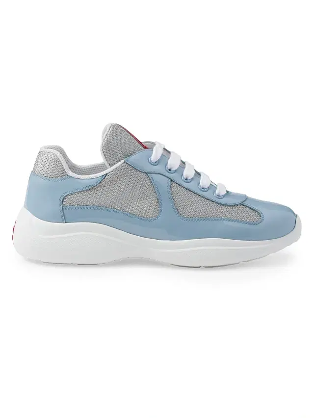 Prada Women's America's Cup Biker Fabric Sneakers - Blue