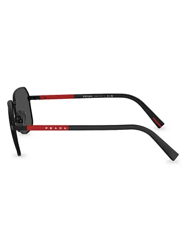 Prada Men's 57MM Rectangular Sunglasses | Thumbnail 3 Prada Men's 57MM Rectangular Sunglasses | Thumbnail 3