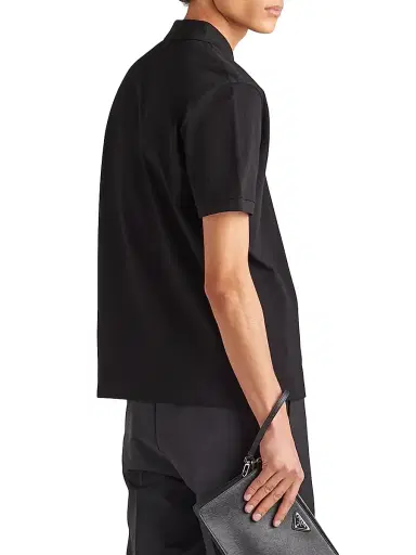 Prada Men's Piqué Polo Shirt - Black - Size XXL | Thumbnail 5
