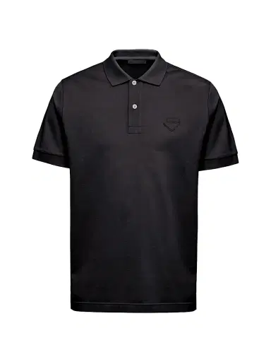 Prada Men's Piqué Polo Shirt - Black - Size XXL | Thumbnail 1
