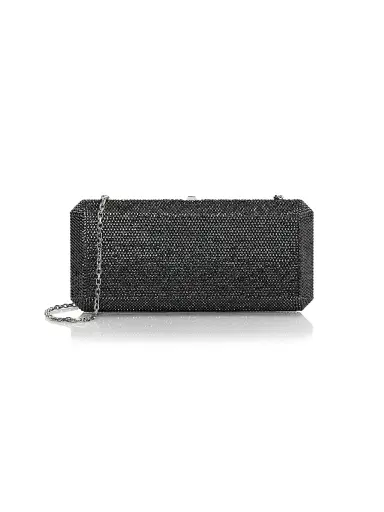 Judith Leiber Couture Women's Slim Rectangle Crystal Clutch - Hematite | Thumbnail 1