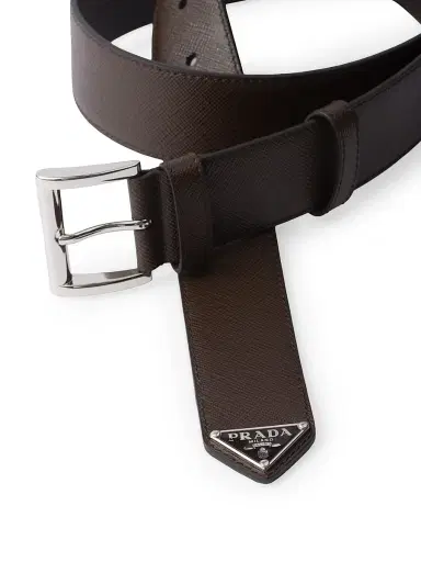 Prada Men's Saffiano Leather Belt - Brown - Size 40 | Thumbnail 3 Prada Men's Saffiano Leather Belt - Brown - Size 40 | Thumbnail 3