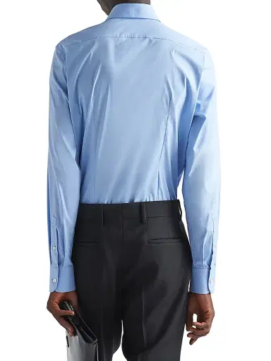 Prada Men's Stretch Cotton Shirt - Light Blue - Size 17.5 | Thumbnail 3 Prada Men's Stretch Cotton Shirt - Light Blue - Size 17.5 | Thumbnail 3