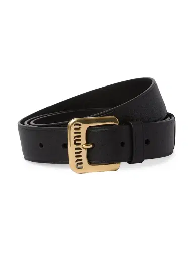 Miu Miu Women's Nappa Leather Belt - Black - Size 34 | Thumbnail 1