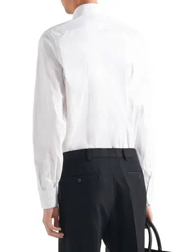 Prada Men's Stretch Cotton Shirt - White - Size 18.5 | Thumbnail 3