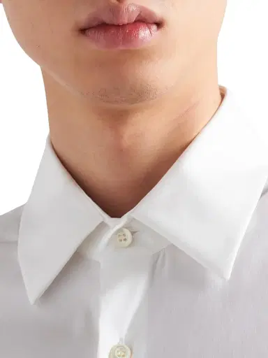 Prada Men's Stretch Cotton Shirt - White - Size 18.5 | Thumbnail 4