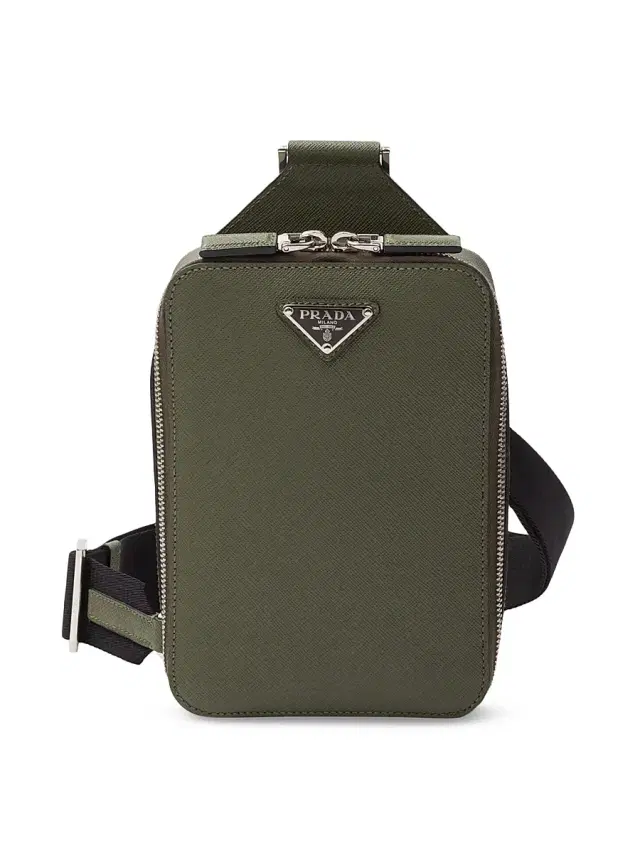 Prada Men's Brique Saffiano Leather Bag - Green