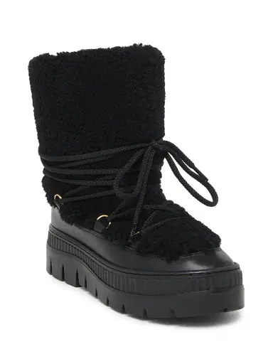 Pollini Women's Ice Cracker 55MM Shearling-Trimmed Leather Ankle Boots - Black | Thumbnail 2 Pollini Women's Ice Cracker 55MM Shearling-Trimmed Leather Ankle Boots - Black | Thumbnail 2