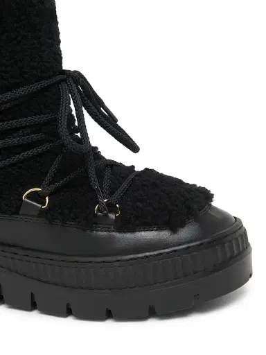 Pollini Women's Ice Cracker 55MM Shearling-Trimmed Leather Ankle Boots - Black | Thumbnail 5 Pollini Women's Ice Cracker 55MM Shearling-Trimmed Leather Ankle Boots - Black | Thumbnail 5