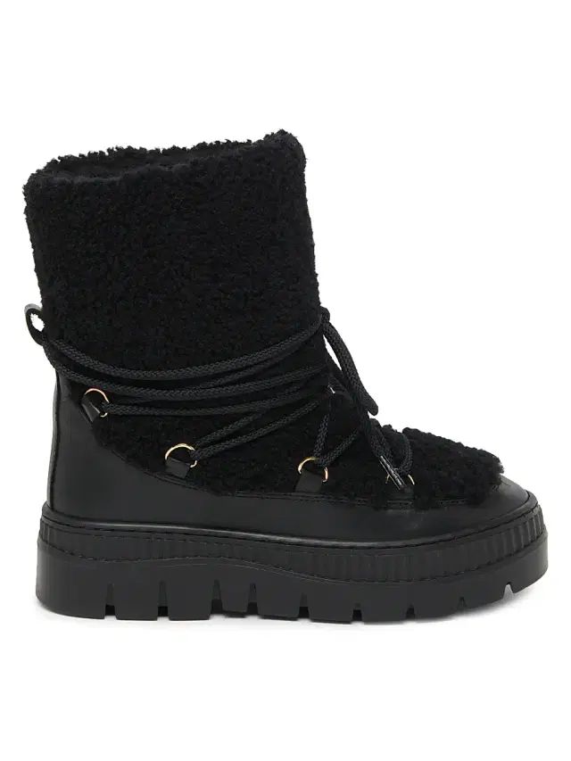 Women's Ice Cracker 55MM Shearling-Trimmed Leather Ankle Boots - Black