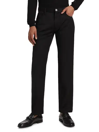 Giorgio Armani Men's Wool 5-Pocket Pants - Black - Size 30 | Thumbnail 3