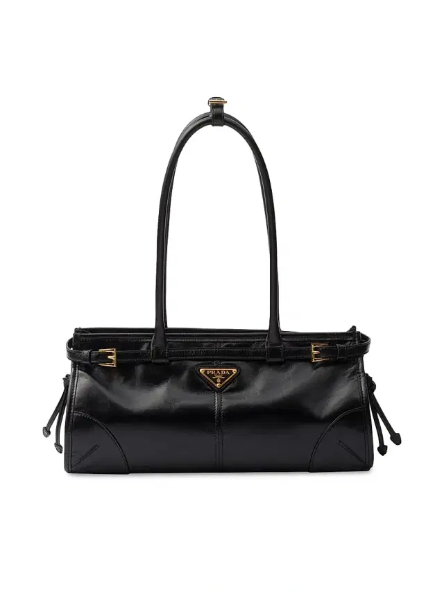 Prada Women's Bonnie  Leather Top Handle Bag - Black