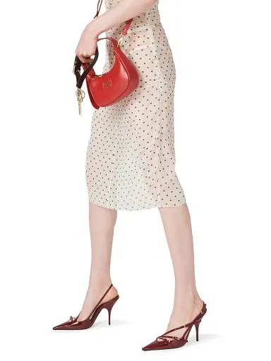 Miu Miu Women's Patent Leather Slingbacks With Buckles - Red | Thumbnail 4