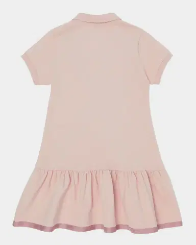 Moncler Girl's Drop-Waist Short-Sleeve Polo Dress | Thumbnail 2 Moncler Girl's Drop-Waist Short-Sleeve Polo Dress | Thumbnail 2