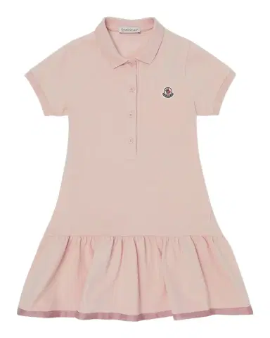 Moncler Girl's Drop-Waist Short-Sleeve Polo Dress | Thumbnail 1 Moncler Girl's Drop-Waist Short-Sleeve Polo Dress | Thumbnail 1