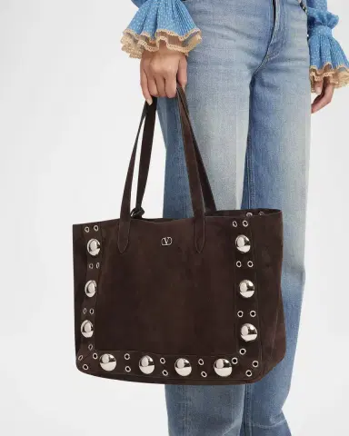Valentino Garavani Nellcote Studded Suede Tote Bag | Thumbnail 2