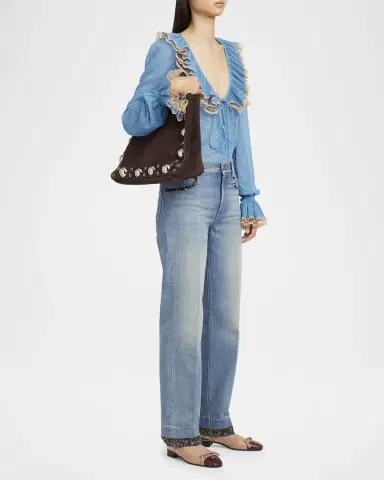 Valentino Garavani Nellcote Studded Suede Tote Bag | Thumbnail 5