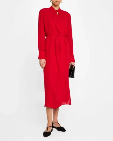 Argent Cutout Silk Double Georgette Midi Dress | Thumbnail 2 Argent Cutout Silk Double Georgette Midi Dress | Thumbnail 2