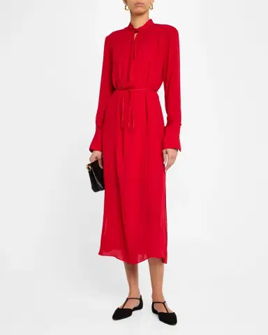Argent Cutout Silk Double Georgette Midi Dress | Thumbnail 4 Argent Cutout Silk Double Georgette Midi Dress | Thumbnail 4