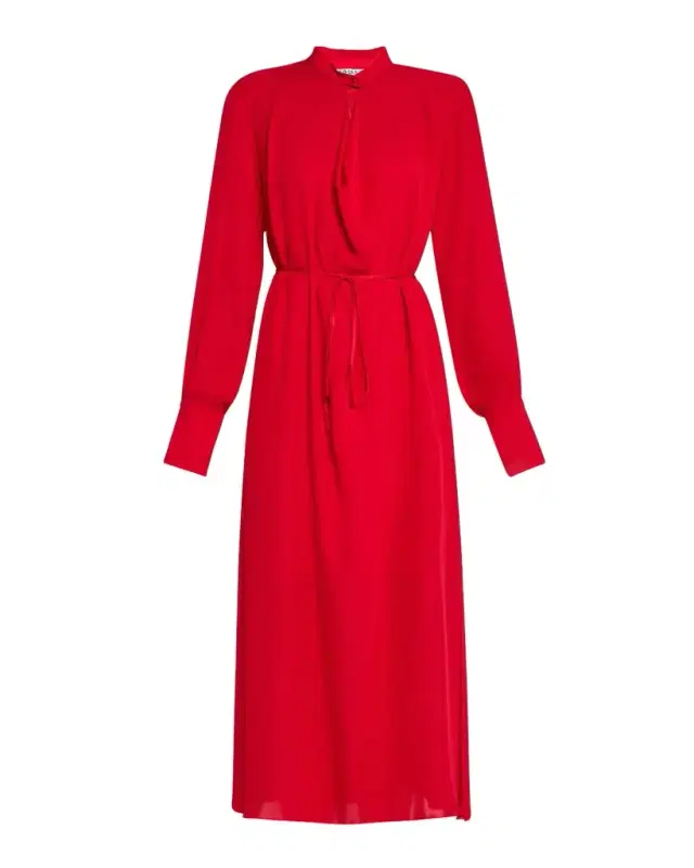 ARGENT Cutout Silk Double Georgette Midi Dress