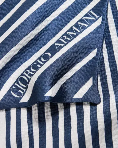 Giorgio Armani Men's Silk Stripe Neck Scarf | Thumbnail 4 Giorgio Armani Men's Silk Stripe Neck Scarf | Thumbnail 4