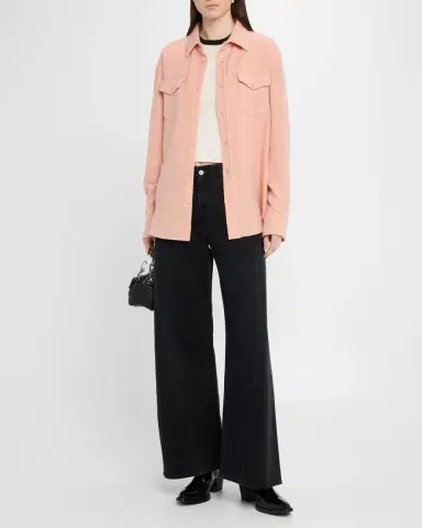 God’s True Cashmere Peach Blush Cashmere Button-Down Shirt | Thumbnail 2 God’s True Cashmere Peach Blush Cashmere Button-Down Shirt | Thumbnail 2