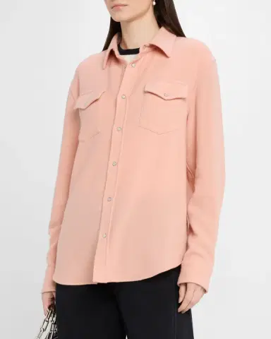 God’s True Cashmere Peach Blush Cashmere Button-Down Shirt | Thumbnail 4 God’s True Cashmere Peach Blush Cashmere Button-Down Shirt | Thumbnail 4