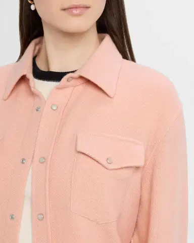 God’s True Cashmere Peach Blush Cashmere Button-Down Shirt | Thumbnail 5 God’s True Cashmere Peach Blush Cashmere Button-Down Shirt | Thumbnail 5