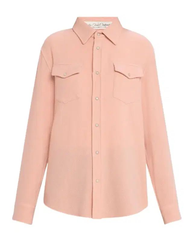 God 's True Cashmere Peach Blush Cashmere Button-Down Shirt
